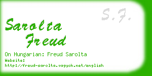 sarolta freud business card